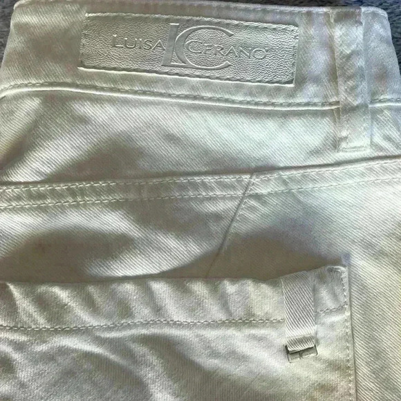 Luisa Cerano Soft Raw Hem Skinny Jeans White Size 8 - Picture 4 of 13